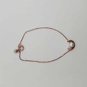 Didier Dubot 14k Rose Gold Diamond Bracelet with Pearl (New)